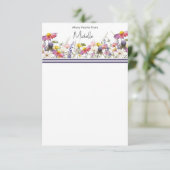 Wildblumen Flat Dankeschön Karte (Stehend Vorderseite)