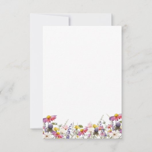 Wildblumen Flat Dankeschön Karte (Rückseite)