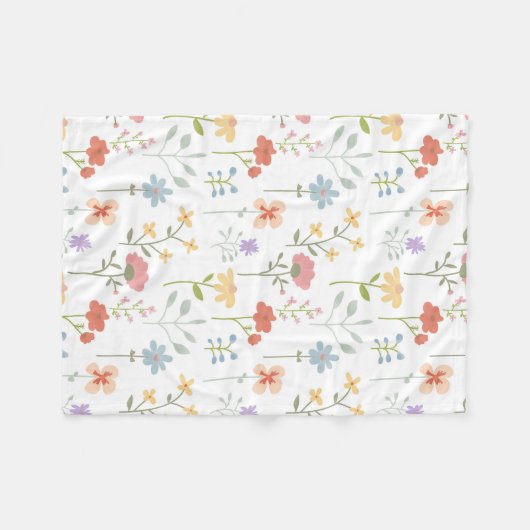 Wildblumen Fleecedecke (Vorderseite (Horizontal))