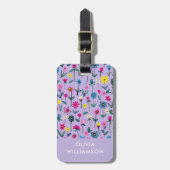 Wildblumen Flieder Blumenwiese Gepäckanhänger (Vorderseite vertikal)