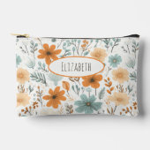 Wildblumen Floral Boho Muster Name Zubehörtasche (Vorderseite)