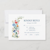 Wildblumen Floral Boho Wedding RSVP (Vorderseite)