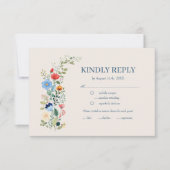 Wildblumen Floral Boho Wedding RSVP Karte (Vorderseite)