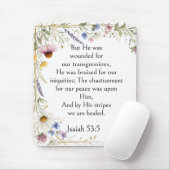 Wildblumen Floral Botanisch, Jesaja 53:5 Vers, Mousepad (Mit Mouse)