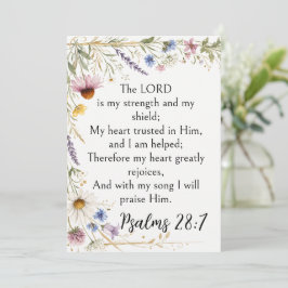 Wildblumen Floral Botanisch, Psalm 28:7 Kunst Einladung