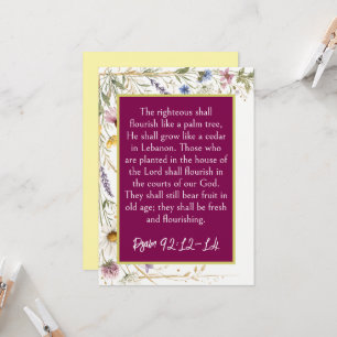 Wildblumen Floral Botanisch, Psalm 92:12-14 Vers Einladung