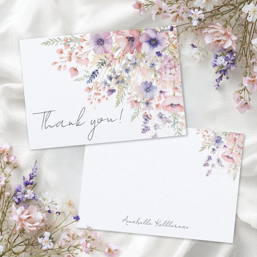 Wildblumen Floral Dankeskarte