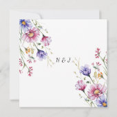 Wildblumen Floral Elegant Hochzeit Save the Date (Rückseite)