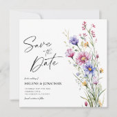 Wildblumen Floral Elegant Hochzeit Save the Date (Vorderseite)