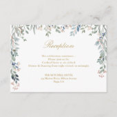 Wildblumen Floral Gold Hochzeitsempfang Begleitkarte (Vorderseite)