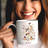 Wildblumen Floral Name Monogramm Kaffeetasse
