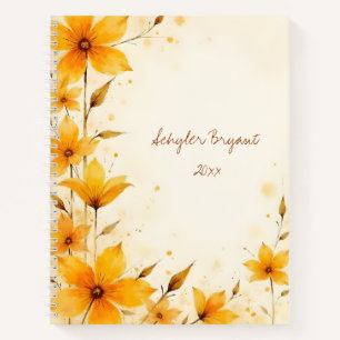 Wildblumen Floral Spiralgebundenes Journal Gelb Notizblock