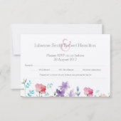 Wildblumen Floral Watercolor Wedding RSVP Card (Vorderseite)