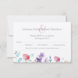 Wildblumen Floral Watercolor Wedding RSVP Card