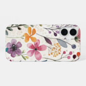 Wildblumen Floral Whimsisches Muster iPhone 16 Hülle (Rückseite (Horizontal))