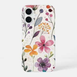 Wildblumen Floral Whimsisches Muster iPhone 16 Hülle