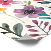 Wildblumen Floral Whimsisches Muster Poster (Ecke)