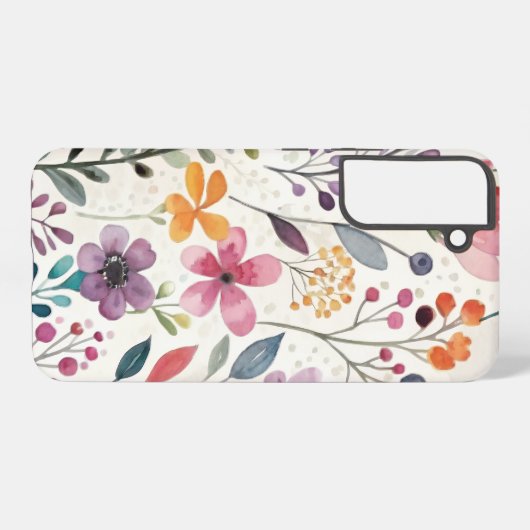 Wildblumen Floral Whimsisches Muster Samsung Galaxy Hülle (Rückseite (Horizontal))