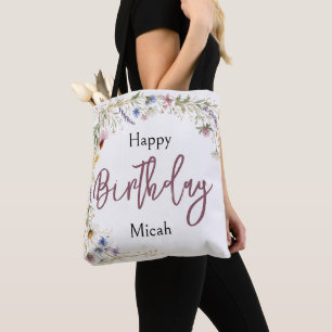 Wildblumen Florale Botanische Aquarellmalerei, Lau Tasche