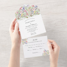 Wildblumen Florale Elegante Klassische Hochzeit