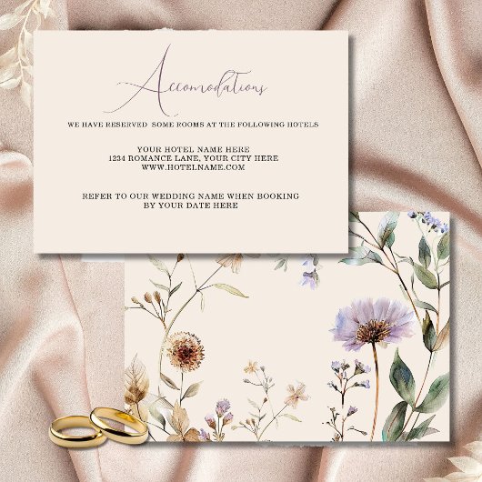Wildblumen florale Hochzeitkarte RSVP Karte