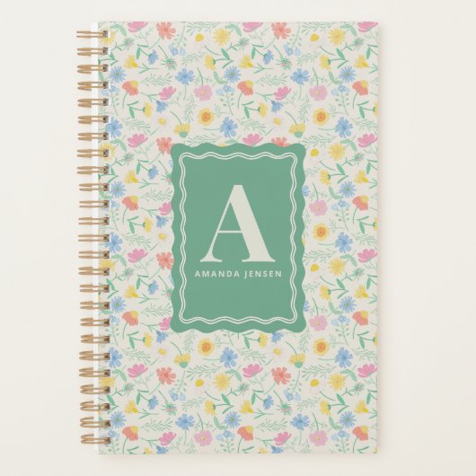 Wildblumen Florale Personalisierte Planer (Vorderseite)