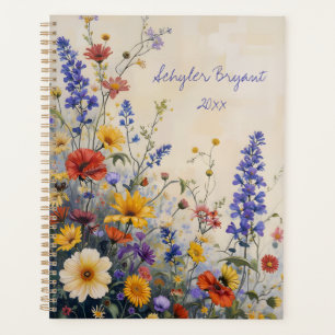 Wildblumen Florale Spiralbindung Botanisch Planer
