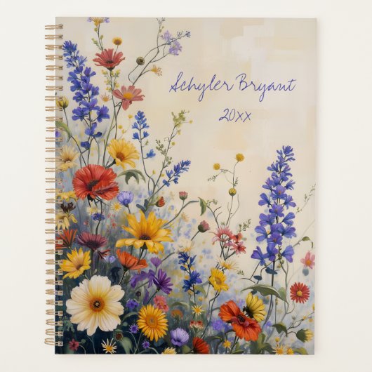 Wildblumen Florale Spiralbindung Botanisch Planer (Vorderseite)