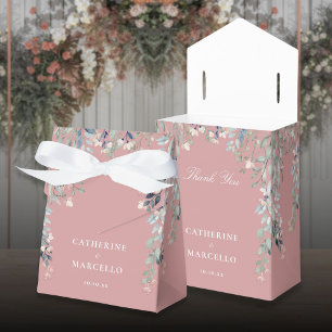 Wildblumen Florale Staubige Rosenrote Hochzeit Geschenkschachtel