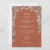 Wildblumen Florenz Terracotta Foto Hochzeit Einladung (Vorderseite)