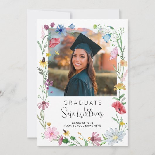 Wildblumen Foto Abschluss Ankündigung (Vorderseite)