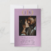Wildblumen, Foto & Blatt-Monogramm - Lavendel Save The Date (Rückseite)