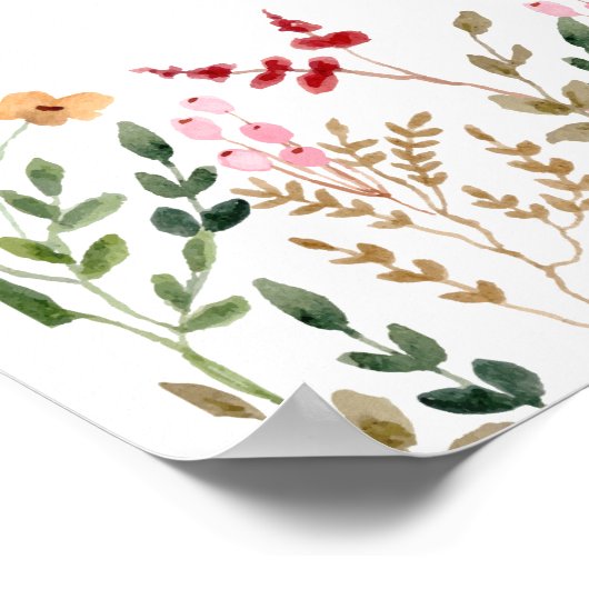 Wildblumen Foto Collage Beerdigung Gedenkstein wil Poster (Ecke)