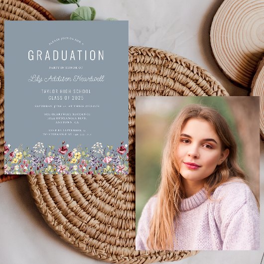 Wildblumen Foto Dusty Blue Grad Party