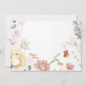 Wildblumen Foto Girl Baptisse | Rosa und Rote Blum Einladung (Rückseite)