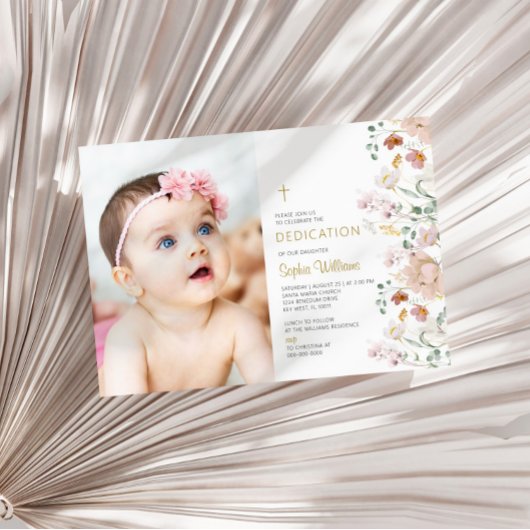 Wildblumen Foto Girl Dedication Einladung