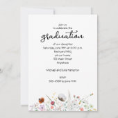 Wildblumen Foto Graduation Party Einladung (Rückseite)