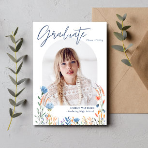 Wildblumen Foto High School Abschluss Einladung
