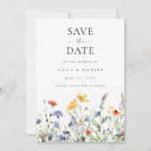Wildblumen-Foto-Hochzeit Save The Date (Vorderseite)