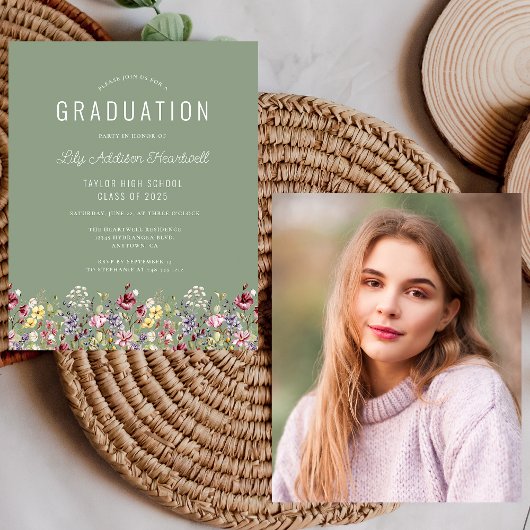 Wildblumen Foto Sage Green Grad Party