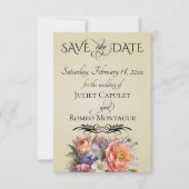 Wildblumen, Foto- und Blatt-Monogramm - Weizen Save The Date (Vorderseite)