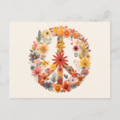 Wildblumen Frieden Unterschreiben Blumenkranz Postkarte (Vorderseite)