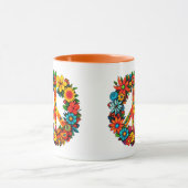 Wildblumen Frieden Unterschreiben Blumenkranz Tasse (Zentrum)