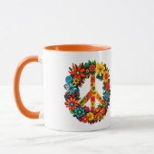 Wildblumen Frieden Unterschreiben Blumenkranz Tasse (Links)
