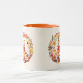 Wildblumen Frieden Unterschreiben Blumenkranz Tasse (Zentrum)