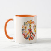 Wildblumen Frieden Unterschreiben Blumenkranz Tasse (Links)