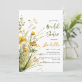 Wildblumen Frühjahr Herbst Brautparty Einladung (Stehend Vorderseite)