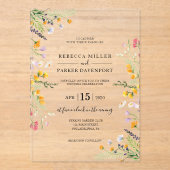 Wildblumen Frühjahr Moderne Hochzeit Einladung (Vorderseite)