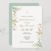 Wildblumen Frühjahrskommunieinladung Einladung (Vorne/Hinten)