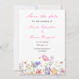 Wildblumen Frühling Floral Save The Date